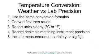 Are conversion formulas different for weather vs lab contexts?