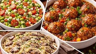 Sunday Dinner to Monday Meal Prep | Veg Manchurian, 🥒 Edamame Feta Salad & Spicy Alfredo 🍄&zwj;🟫 Pasta