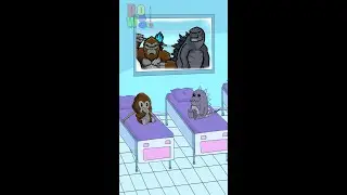 Baby Kong Vs Baby Godzilla (Monkey Sniff Finger) Bowser12345 #kingkong #kongvsgodzila   #shorts