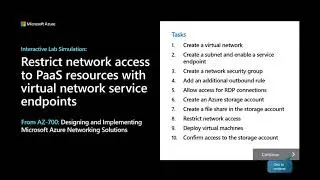 Lab: Restrict network access to PaaS resources with virtual network service endpoints #Azure
