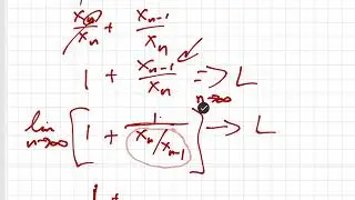 The limit of the ratio of two successive terms in Fibonacci sequence