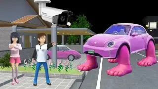 There's Pink Pong Car Monster di Depan Rumah Capture at CCTV camera Sakuraschoolsimulator Drama 😱