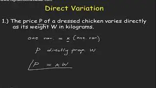 Direct Variation   Translating Statement to Equation Form