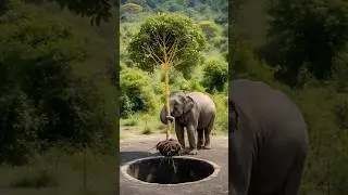 Elephant Family Saves Baby From Well! #rescue #animals #wildlife