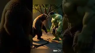 halk vs bear fight# animated shot video# हल्क और भालू लडाई