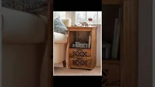Wooden Nightstand Lamp Bedside Table with 2 Drawer Storage for Bedroom, Dark Honey, Brown