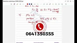 Réactions Acide-Base | Extrait Examen National PC 2008–2025 | 2BAC PC2020 NORMALE