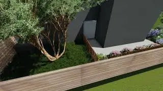 3D tuin ontwerp Moderne villa (bouwjaar 2021) met kantoor of winkel te Zandhoven!