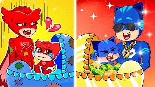 CatBoy's Family Battle : Rich Catboy's Dad VS Poor Owlette's Mom - CATBOY SAD BACKSTORY