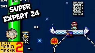 Bluepers 😅 SMM2 Super Expert Training Play Along 24 🏋️ (Level Codes At Bottom Of The Screen)