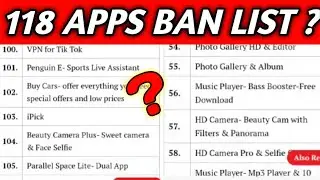 Pubg Banned And 118 Apps Ban in India| Full List of 118 chinese banned apps | List Of Ban Apps India
