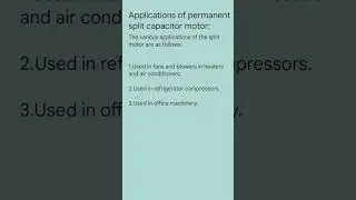 Applications of Permanent split capacitor motor