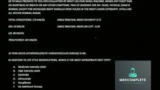 Claudication and Risk Reduction: MEDICAL BOARD REVIEW (USMLE, COMLEX, ABIM, MEDCOMPLETE)