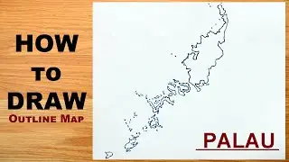 Palau Outline Map || How to Draw Map of Palau