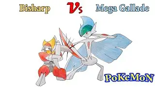 Drawing Bisharp and Mega Gallade crossing Blades - Pok&eacute;mon