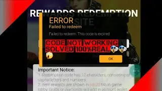 Redeem code not working expired problem solved 100%real😱😱😲