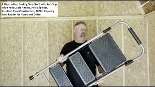 3 Step Ladder, Heavy Duty Steel Construction, 900lbs Capacity