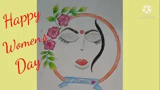 Women's day drawing||easy & simple Women's day drawing by Ponyartcrafts