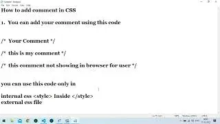CSS Comment |  #part2 | TheCodeRank