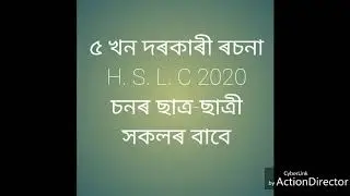 Important Assamese eassy for H.S.L.C 2020