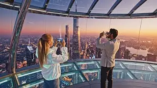 Future City 2050 - Cyberpunk Metropolis with Flying Vehicles & Holograms