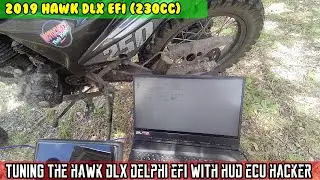 Tuning the Hawk DLX Dlephi EFI computer with HUD ECU Hacker and a test drive. Broken speedo