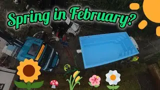First pool of 2025! Knuckleboom crane lifts over a house!