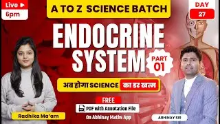 SSC Science | Endocrine System | Part-1 | A to Z Batch | Day-27 | All SSC Exams | Radhika ma'am