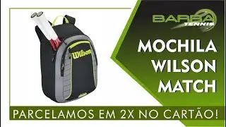 Mochila Wilson Match Cinza e Preta Artigos Esportivos Barra Tennis