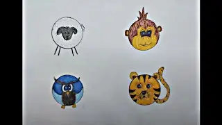 Easy and simply diy drawing tricks | Circle drawing tricks II | Animals |  Aesthetic Family