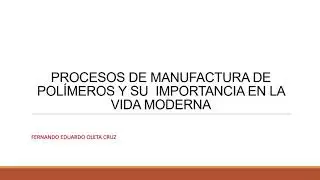 PROCESO DE MANUFACTURA DE POL&Iacute;MEROS