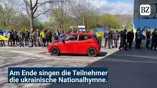Prorussischer Autokorso und Gegenprotest in L&ouml;rrach