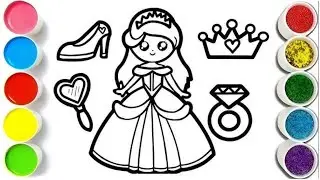 Princess Doll Coloring Page 🎨👑 | Easy Cute Princess Drawing for Kids