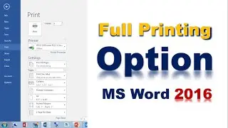 Word Printing Option 2016 | printing word document | Computer Solution | ms word printing