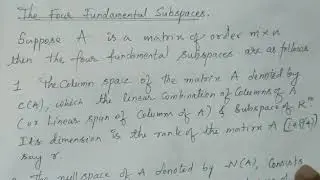 The four fundamental subspaces