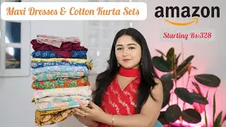 10 Amazon  Maxi / Midi Dresses For Summer Rs:328 Starting, Cotton Kurta & Kurta set #amazon #dresses