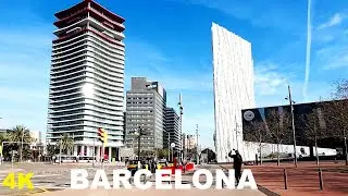 Barcelona Street Walking Tour - Diagonal Mar 2023 Spain 4K