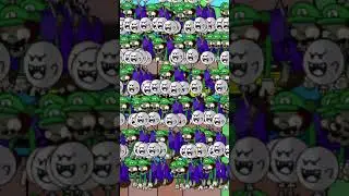 Doom Shroom vs 9999 Luigi Zombies - Plants vs Zombies #shorts #pvz #pvzhacks