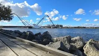 Matagarup Bridge Perth Western Australia | Perth Walkthrough Video June 2024 | Perth Walking Tour 4K