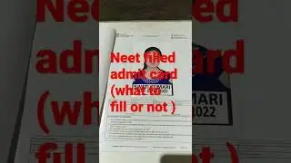 #neet 2022 filled admit card #