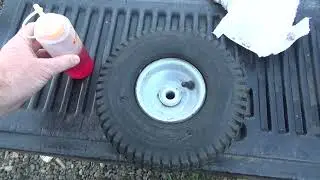 Stop leak of lawnmower tires with ATF Fluid.