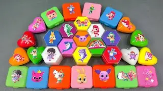 Finding Pinkfong and Friends Hidden in Bright Colorful Slime ASMR