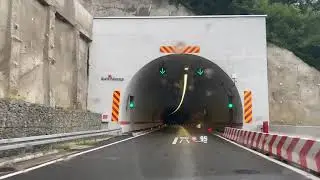 Lepote Srbije, voznja, novi autoput kroz Grdelicku klisuru, na ulazu suncan dan, na izlazu pljusak