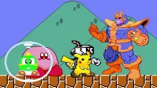 KIRBY, BUBBLUN, PIKACHU & CUPHEAD VS THANOS | FUNNY GAMING