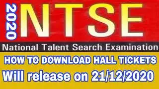NTSE STAGE  1--2020//HOW TO DOWNLOAD HALL TICKETS/EXAM GUIDELINES RELEASED