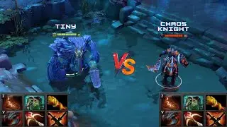 Dota 2 | Tiny vs Chaos Knight lvl 30 | Normal Attacks Only | Same Full Items