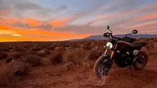 POV Sunset Ride in Southern Utah | Moto ASMR | Triumph Scrambler 400x | Silent Vlog