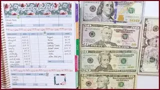 January 2020 Cash Envelope Stuffing + Monthly & Variable Income Spread Set Up | Romina Vasquez