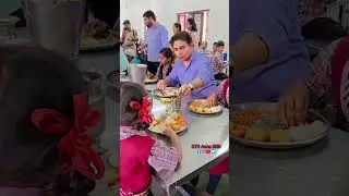 #Telangana minister #KTR having mid day meals with school kids &hearts; #KTRanna #BRS
