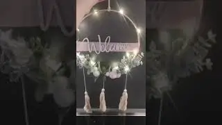 Welcome Schild DIY dekoratives Eingangsschild zum selber machen mit Eukalyptus f&uuml;r den Fr&uuml;hling